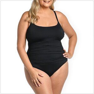 La Blanca Black Island Goddess Lingerie One Piece Swimsuit NWT New Plus 20W